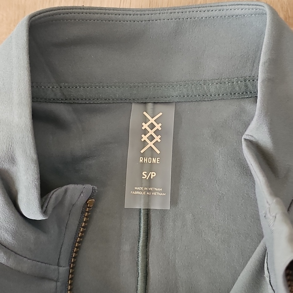 RHONE Green Smoke Revive Rib Zip Tank Size Small - Picture 6 of 7